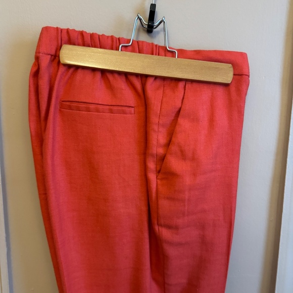 Bright Orange/Red Jcrew Linen Pant size 6 - Picture 11 of 13